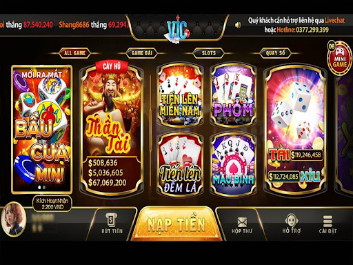 Giao diện bắt mắt tại cổng game